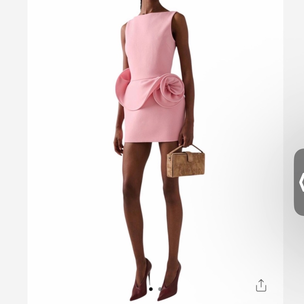 Elegant Pink Sleeveless Peplum Mini Dress
